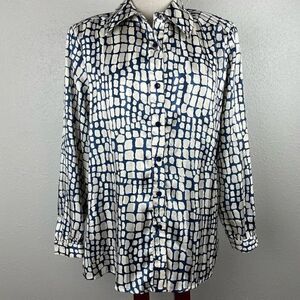 Vintage Da-Rue of California Button Down Blouse Top Size 8 EUC